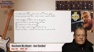 Unchain My Heart Joe Cocker Guitar Backing Track With Chords And Lyrics Youtube
