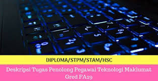 Penolong pegawai teknologi maklumat fa32. Jawatan Kosong My On Twitter Deskripsi Tugas Penolong Pegawai Teknologi Maklumat Gred Fa29 Https T Co Oxlhffumbg