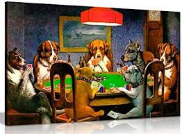 Poker Hunde Spielkarten C M Coolidge Leinwand Kunstdruck Bild A0 91x61cm 36x24in Hunde Hundespielzeug Kaufe Beruhmte Kunstwerke Hundekunst Hunde Gemalde