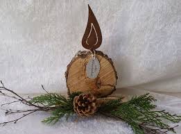 Kerze Aus Holz Mit Rostflamme Basteln Weihnachten Weihnachten Weihnachtsbasteln