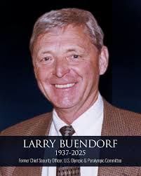 With sympathy to the family of Larry Buendorf, from the Team USA Olympic  swimmers and staff who felt a whole lot safer under his watch 🤍