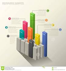 3d Abstract Bar Chart Infographics Stock Vector