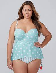 High Low Hem Swim Tankini Top With Built In Bandeau Bra Cacique Tankini Swim Tops Plus Size Tankini Swim Tankini