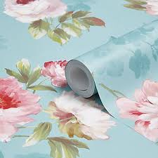 Wallpaper mural wallpaper living room modern floral wallpaper teal wallpaper paper floral modern floral blue wallpapers floral wallpaper bedroom. Colours Nina Duck Egg Pink Floral Mica Effect Smooth Wallpaper Diy At B Q