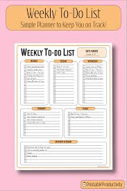 Weekly To Do List Weekly Planner Weekly Priorities Etsy To Do List To Do Lists Printable Printable Planner