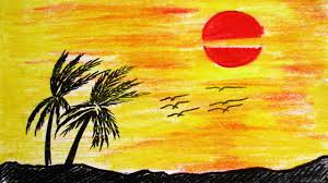 We have collect images about pencil sketch sunset drawing easy including images, pictures, photos, wallpapers, and more. Pencil Crayon Sunset Drawing Novocom Top
