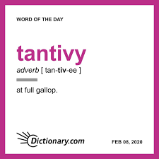 Tantivy Word Of The Day February 8 2020 In 2020 Word Of The Day Words Words Matter
