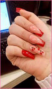 Cherry Red Nails In 2021 Cherry Nails French Tip Acrylic Nails Simple Acrylic Nails
