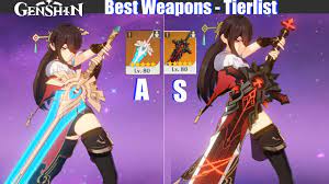 Learn more about the weapon types and how to chose and handle the right genshin impact has 5 weapon types at the moment which each of the game characters specialize in one. Genshin Impact Weapon Tier List Best Endgame Weapons Youtube