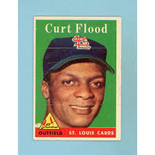 1958 Topps #464 Curt Flood St. Louis Cardinals Rookie Baseball Card EX+ prt  lns