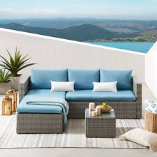 Less than two years old purchased at leon's moving and must go. Art Leon 3 Piece Outdoor Pe Rattan Wicker Sectional Set On Sale Overstock 31519487
