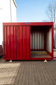 Container In Rubinrot Design Gartenhaus Eingang Uberdachung Gartenhaus