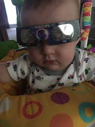 Jacob Bishop sent me this picture of little Patrick and he is ready for the  Total Solar Eclipse