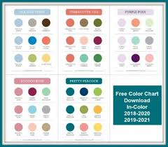 printable chart stampin up cards color combinations