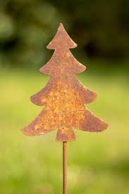 Edelrost Gartenstecker Tanne Weihnachtsbaum Edelrost Gartenstecker Gartendekoration