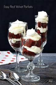 Elegant Red Velvet Cake Parfaits Parfait Recipes Food Parfait Desserts
