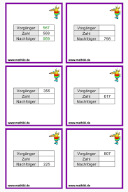 Vorganger Nachfolger Bis 1000 Klasse 3 Mathiki De Matheaufgaben Mathe Mathematik
