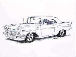 57 chevy bel air drawing. 57 Chevy Bel Air Personalized Pencil Drawing Print Drawing Illustration Art Collectibles Kromasol Com