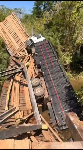 Bonito: Ponte sobre o Rio Mimoso desaba durante passagem de caminhão boiadeiro , Veículo estava carregado com bois quando estrutura cedeu; motorista não teve ferimentos graves e alguns animais ...