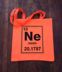 Neon Orange Periodic Table Of Elements Chemistry Tote Etsy Neon Orange Neon Periodic Table Neon