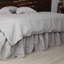 4.5 out of 5 stars with 59 reviews. Linen Bed Skirt With Gathered Ruffles And Cotton Decking In Grey Gr 3hlinen Inc