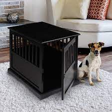 Casual home pet crate end table w/ lockable latch for large sized pets, black. Wooden Pet Crate End Table Black Walmart Com Walmart Com