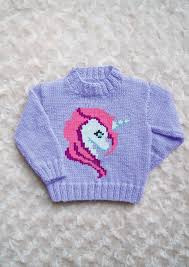 Intarsia Blossom The Unicorn Chart Childrens Sweater