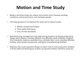 Motion And Time Study