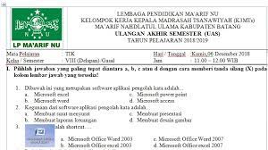 Soal ulangan tengah semester ganjil www.soalulangansekolah.blogspot.com tp. Soal Pas Tik 7 Dan Prakarya Kelas 8 Tahun 2018 2019 Kulakan Soal