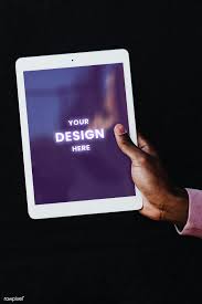 Download Premium Psd Of Hand Holding A Digital Tablet Mockup On Black Digital Tablet Digital Advertising Ideas Tablet