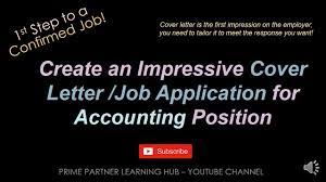 One way to establish yourself is in an application cover letter, which is a short do. How To Write A Job Application Cover Letter For Accounting Position Youtube