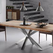 Find the perfect home furnishings at hayneedle, where you can buy online while you explore our room designs and curated looks for tips, ideas & inspiration to help you along the way. La Forma Arya Dining Table With Stainless Steel Legs Dining Room Table Metal Wood Table Metal Table A Manger Inox Pieds De Table A Manger Table Inox