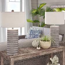 Make sure that your floor lamp is tall enough so you and your guests aren't impacted by the glare of the light bulb. Joss Main Casiano 28 5 White Washed Table Lamp Set Reviews Wayfair Ca