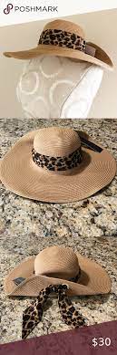Adrienne Vittadini Animal Print Wide Brim Hat Nwt Wide Brim Hat Brim Hat Women Accessories Hats