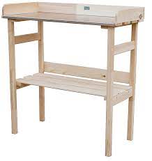 129,00 longueur (en cm) : Table De Rempotage En Bois Avec Plateau En Zinc Castorama