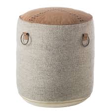 Pouf Pawai Sessel Bequem Vintage Modern Hocker Mit Fell