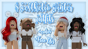 So today i gave you some of my favorite codes for aesthetic baddie outfits that you can use on bloxburg. 8 Aesthetic Roblox Winter Outfits With Free Gfx For Thumbnails Codes For Girls Youtube