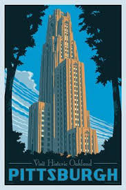 Vintage Style Pittsburgh Travel Poster By Jim Zahniser Travel Posters Retro Travel Poster Tourism Poster