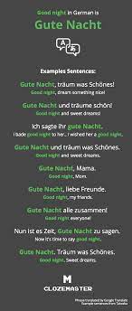 Good day and good morning in german slang. How To Say Good Night In German Clozemaster