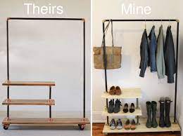 Diy Industrial Shoe And Coat Rack Inspired By Urban Outfitters Diy Clothes Rack Pvc Diy Clothes Rack Diy Clothes Rack Wood