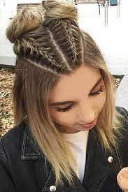 30 Coiffures Tressees Mignonnes Pour Cheveux Courts Cheveux Coiffures Courts Langhaarfr In 2020 Thick Hair Styles Braids For Short Hair Stylish Hair