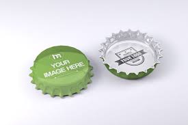A Detailed 3d Mockup Of A Beer Bottle Cap Insert Your Own Design To The Top Side And Place A Smaller Logo Or Mess Beer Bottle Cap Beer Bottle Caps Beer