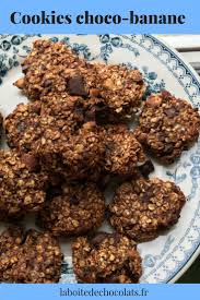 Petits Cookies Choco Banane La Boite De Chocolats Recette A Base De Banane Recette Flocons D Avoine Recette Cookies Chocolat
