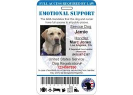 Service Dog Id Card Template Best Of Emotional Support Service Dog Id Card Ada Tag Badge In 2020 Service Dogs Dog Cards Dog Id