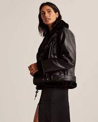 Women S Vegan Leather Aviator Jacket Women S Coats Jackets Abercrombie Com Aviator Jackets Jackets Women S Coats Jackets