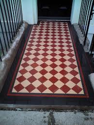 Red White Victorian Tiled Front Path Tiled By Bishopston Tiles Front Path Victorian Mosaic Tile House Front