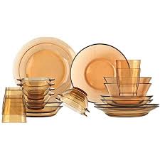 Free shipping for many items! Amazon Com Xlnb Glass Dinnerware Set For 8 Clear Glass Dish Set 20 Pieces Amber Glass Dinner Plates And Bowls High Heat Resistance Microwave Safe For Home Kitchen And Dining Home Kitchen