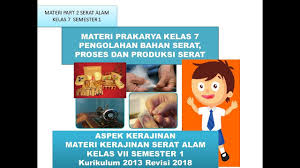 Smp negeri 1 kesamben : Part 2 Materi Prakarya Lanjutan Kelas 7 Tentang Serat Alam Pengolahan Dan Produksi Serat Alam Youtube