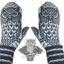 Owl fingerless mittens by naturegirlknits1 | knitting pattern. Ravelry Nattugla Night Owl Mittens Pattern By Jorid Linvik