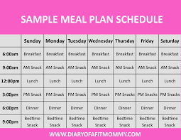 sample eating clean schedule for beginners diary of a fit